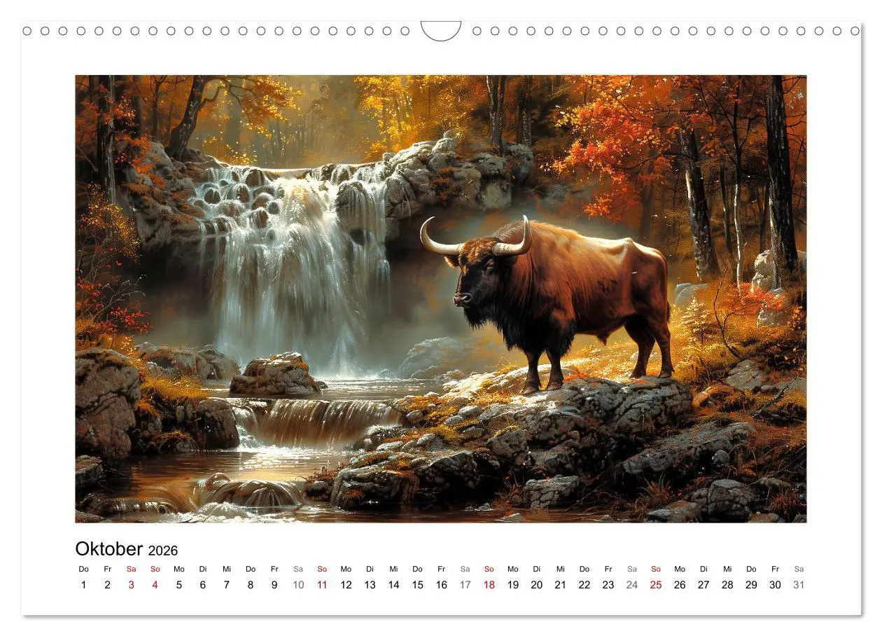 Bild: 9783457261880 | Wilde Rinder (Wandkalender 2026 DIN A3 quer), CALVENDO Monatskalender
