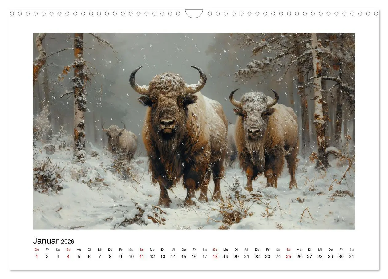 Bild: 9783457261880 | Wilde Rinder (Wandkalender 2026 DIN A3 quer), CALVENDO Monatskalender