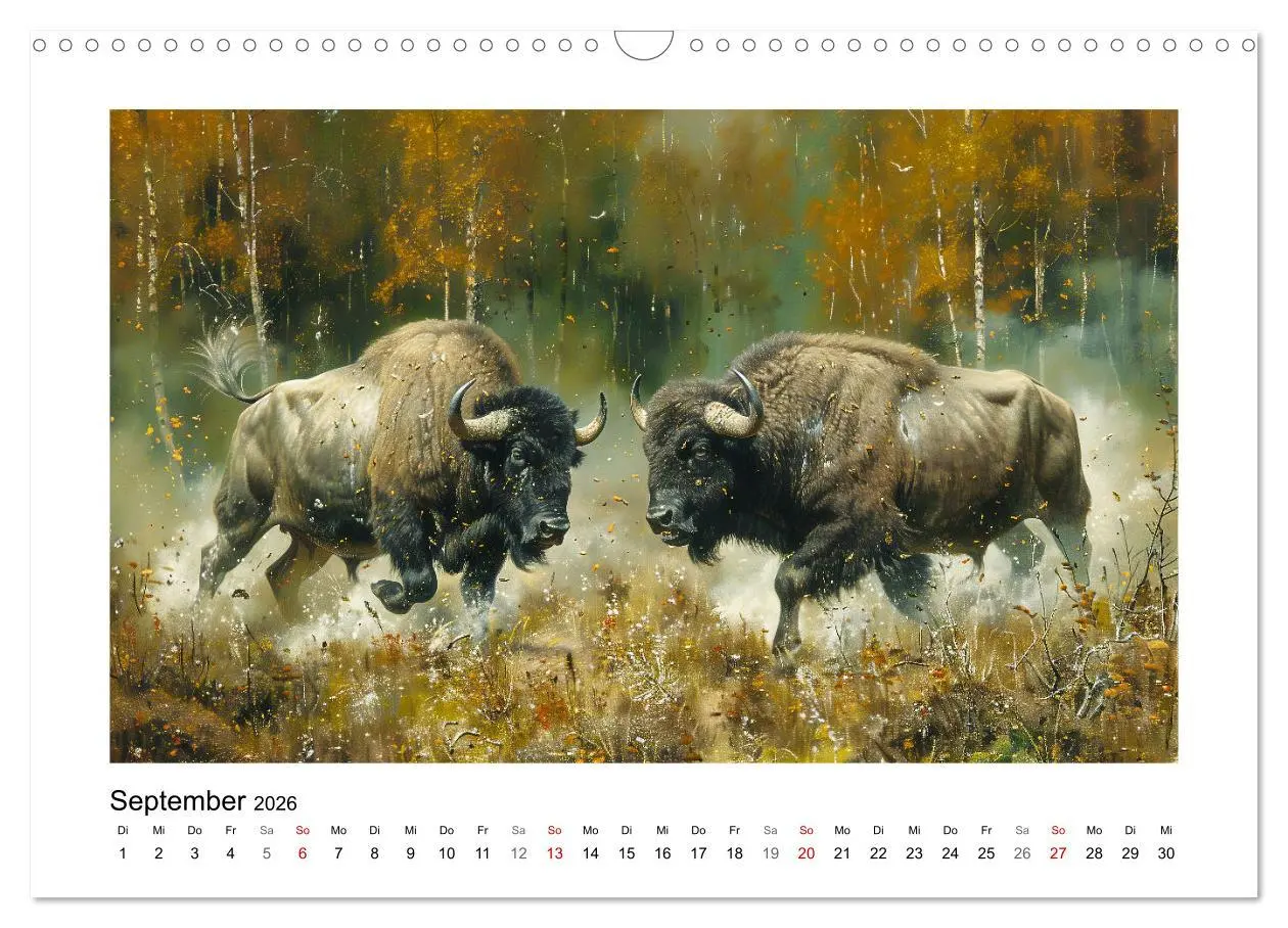 Bild: 9783457261880 | Wilde Rinder (Wandkalender 2026 DIN A3 quer), CALVENDO Monatskalender