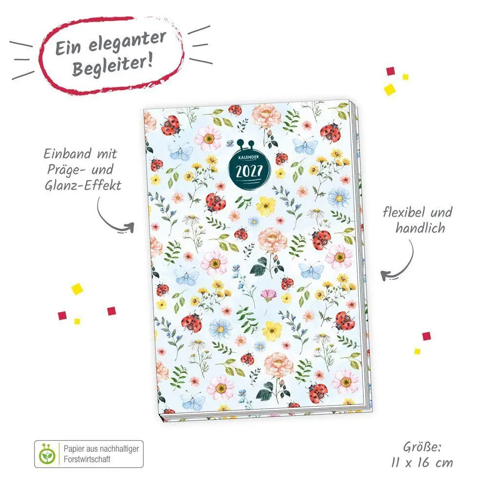 Bild: 4251901511980 | TRÖTSCH - Taschenkalender A6 Marienkäfer 2027 | Wochenkalender | KG
