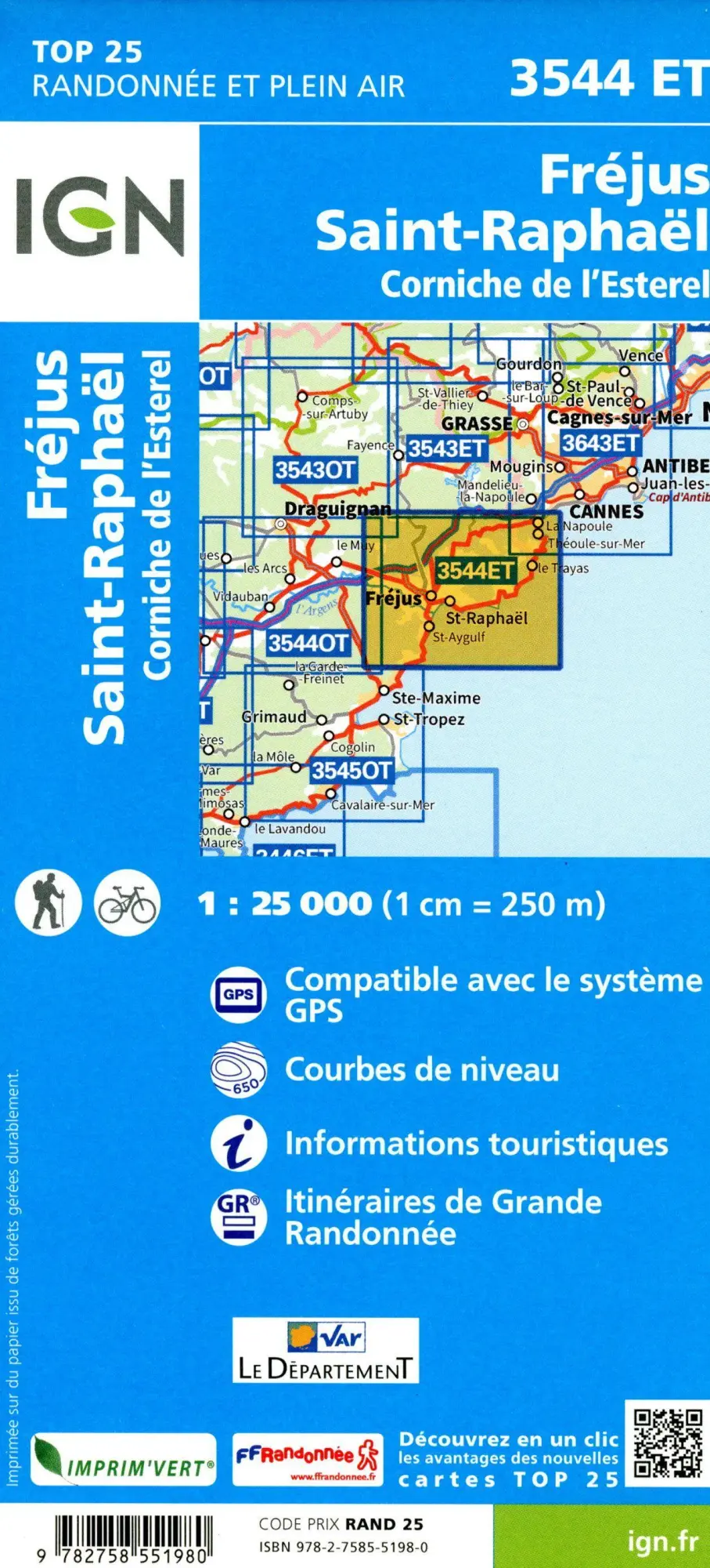 Bild: 9782758551980 | Fréjus St.Raphael 1:25 000 | (Land-)Karte | Französisch | 2022