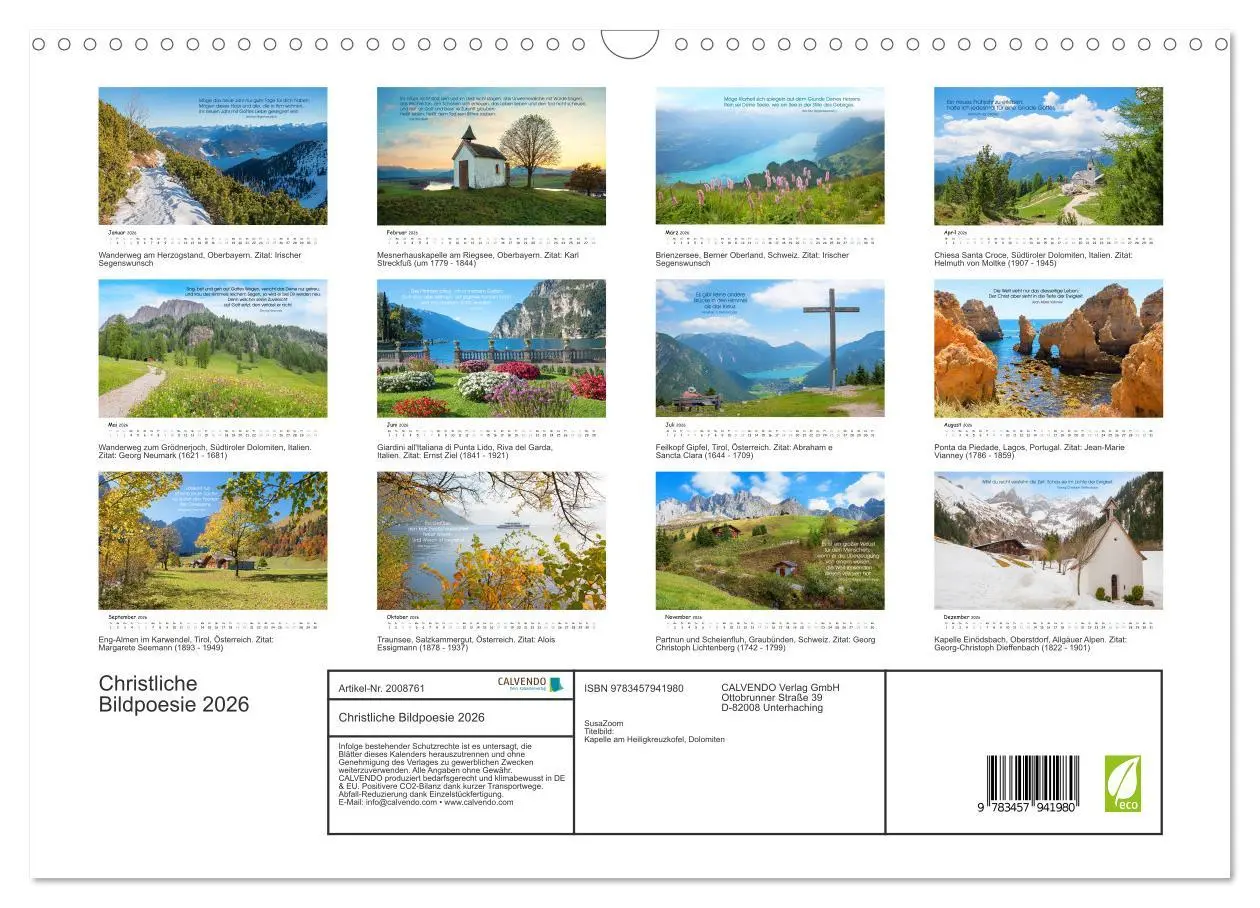 Bild: 9783457941980 | Christliche Bildpoesie 2026 (Wandkalender 2026 DIN A3 quer),...
