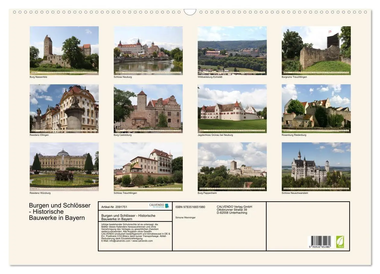Bild: 9783516651980 | Burgen und Schlösser - Historische Bauwerke in Bayern (Wandkalender...