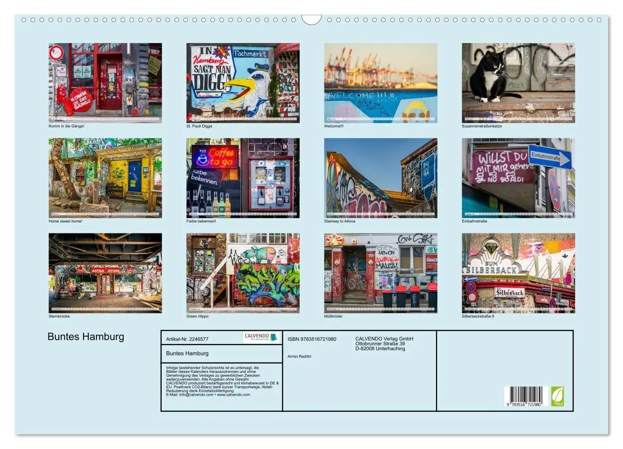 Bild: 9783516721980 | Buntes Hamburg (Wandkalender 2026 DIN A2 quer), CALVENDO...
