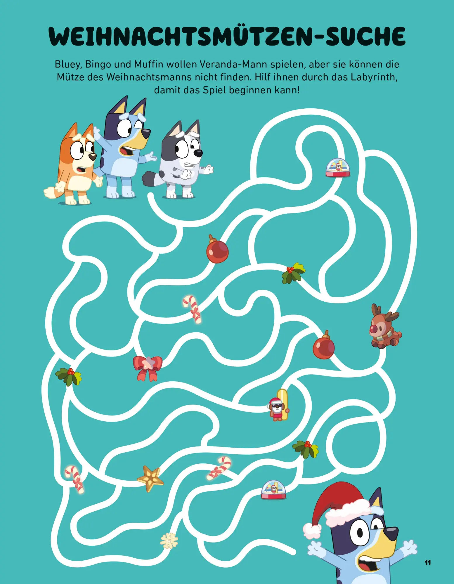 Bild: 9783570181980 | BLUEY - Hurra, es ist Weihnachten! - Rätsel- und Stickerbuch | 32 S.