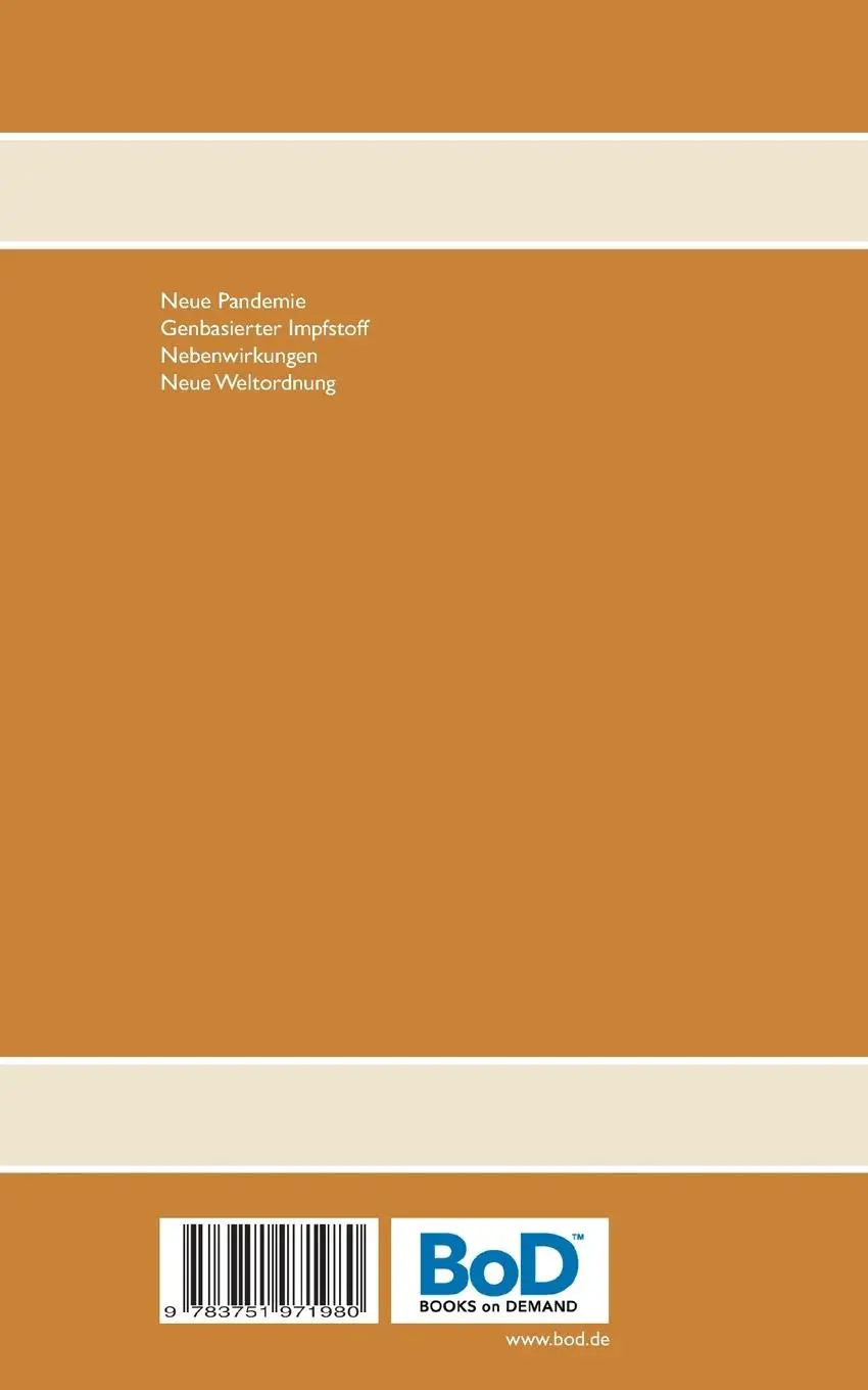 Rückseite: 9783751971980 | Der Impfstoff | Denn er sprach: Ihr sollt ewig leben | John D'Aubert