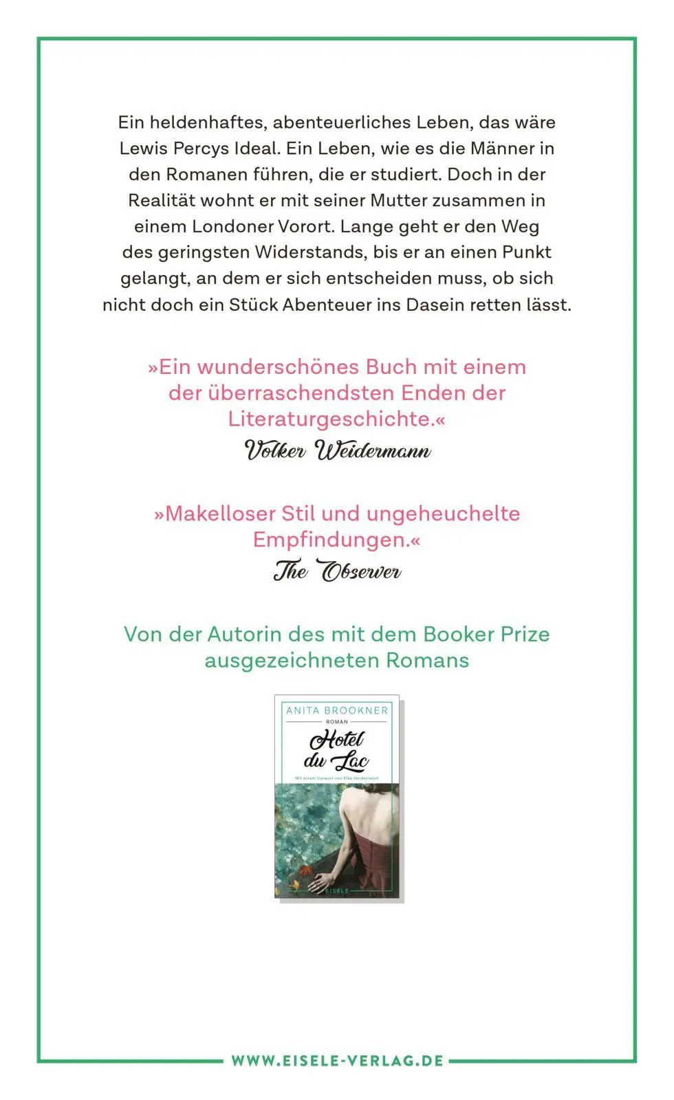 Rückseite: 9783961611980 | Ein tugendhafter Mann | Anita Brookner | Buch | 400 S. | Deutsch