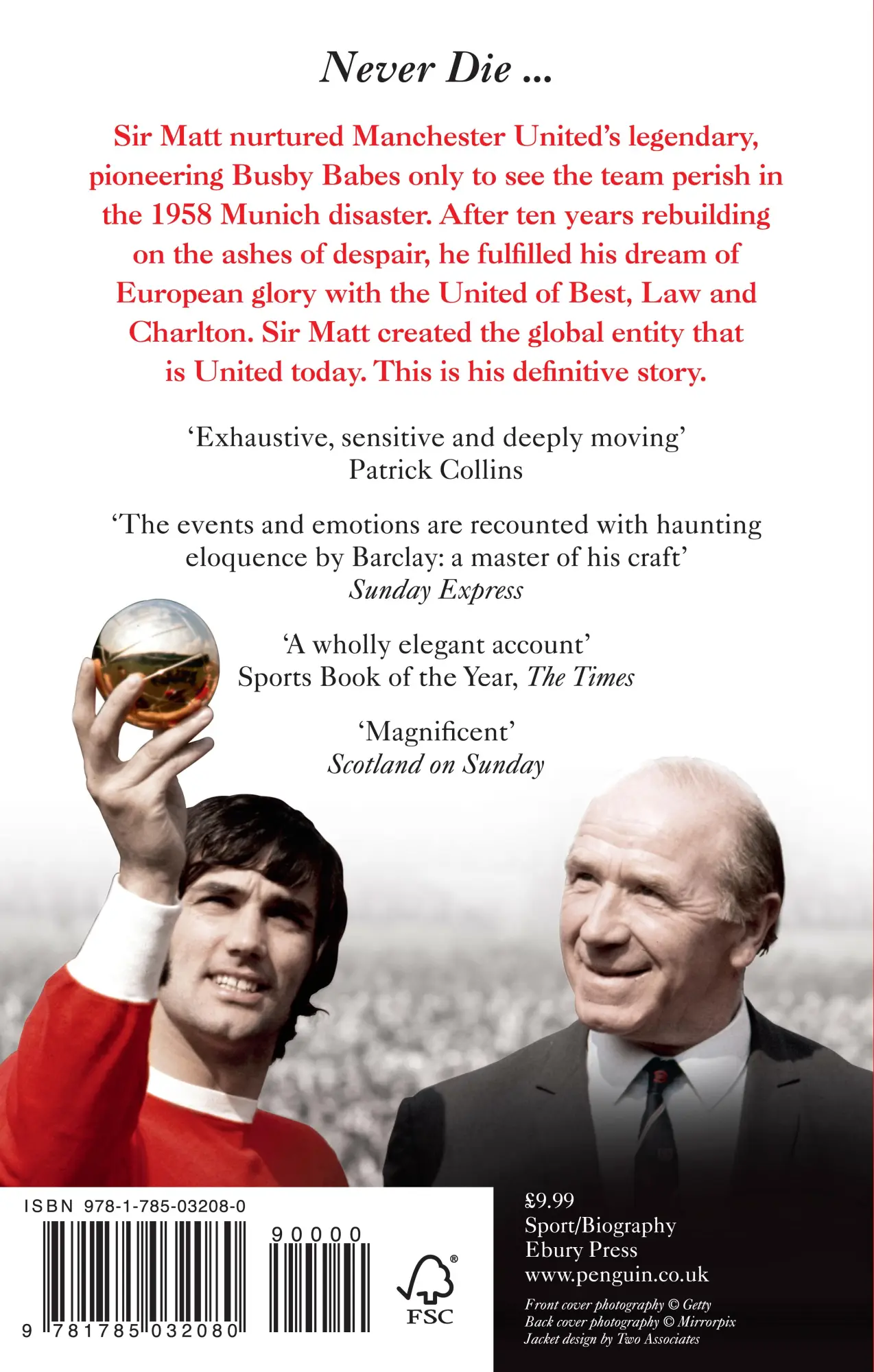 Rückseite: 9781785032080 | Sir Matt Busby: The Definitive Biography | Patrick Barclay | Buch