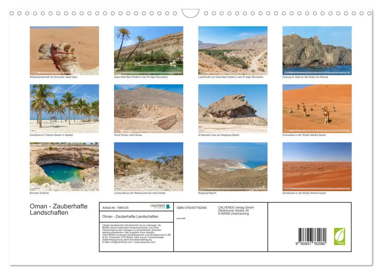 Bild: 9783457762080 | Oman - Zauberhafte Landschaften (Wandkalender 2026 DIN A3 quer),...