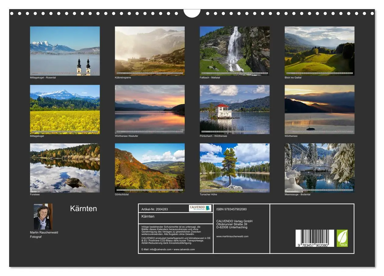 Bild: 9783457902080 | Kärnten (Wandkalender 2026 DIN A3 quer), CALVENDO Monatskalender