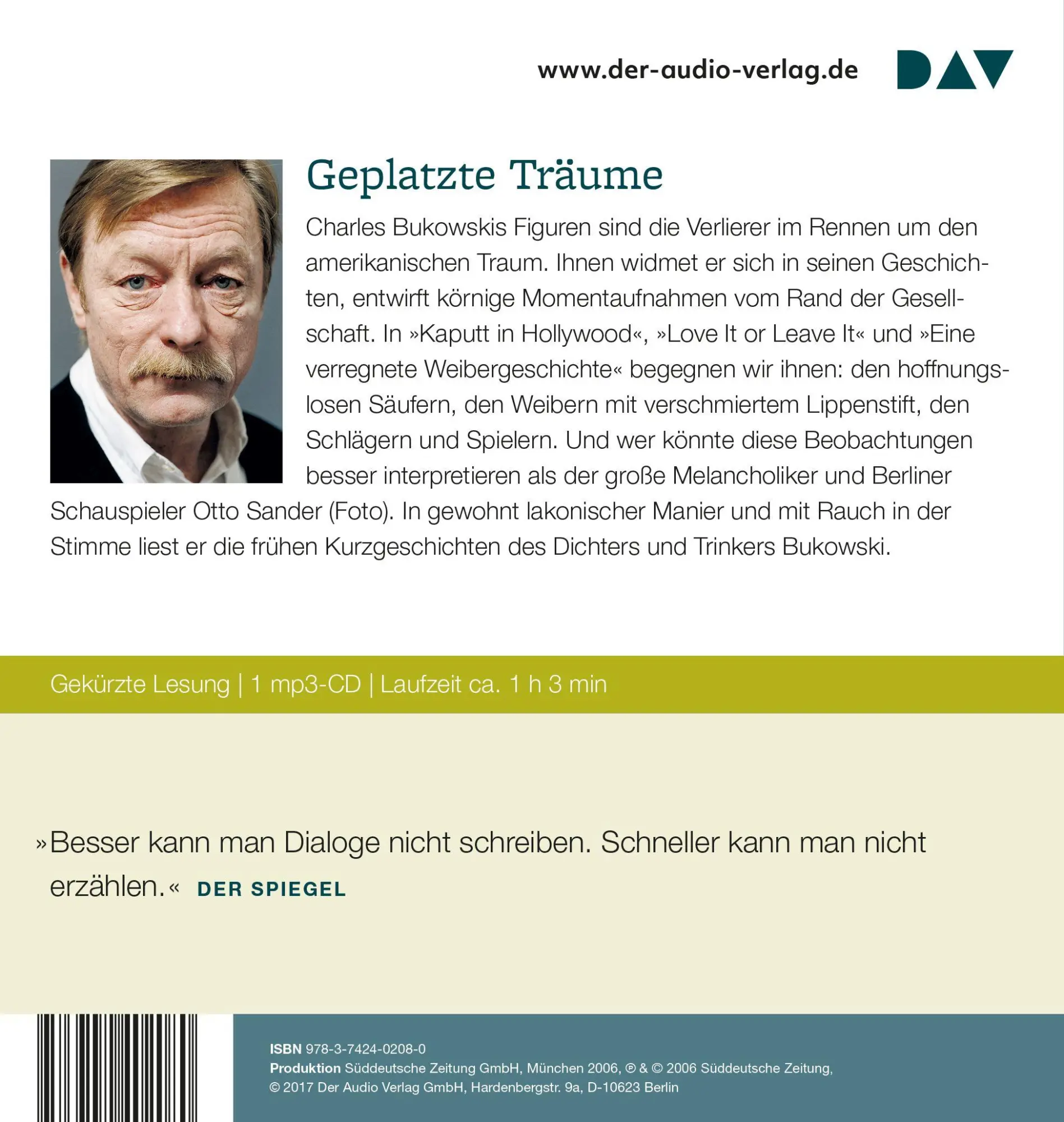 Rückseite: 9783742402080 | Kaputt in Hollywood. Kurzgeschichten | Charles Bukowski | MP3 | 2017