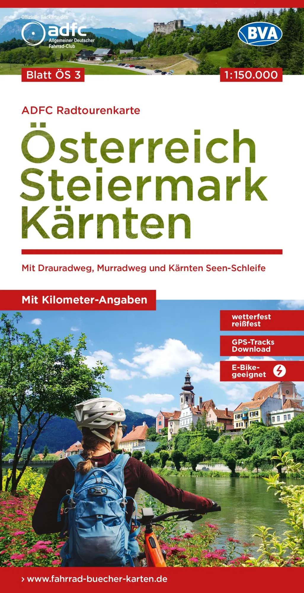 Cover: 9783969902080 | ADFC-Radtourenkarte ÖS3 Österreich Steiermark Kärnten 1:150:000,...