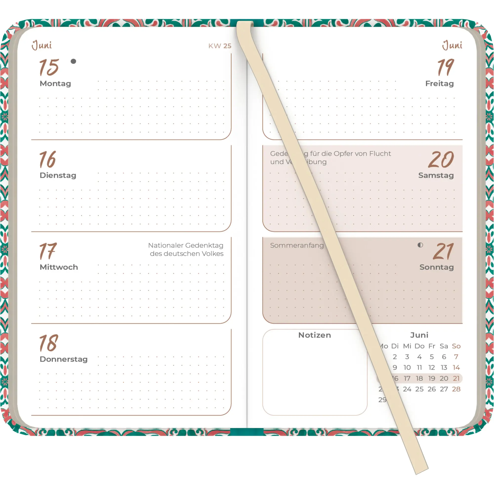 Bild: 4069095002180 | Lady Journal Slim Oriental 2026 - Taschen-Kalender 9x15,6 cm -...