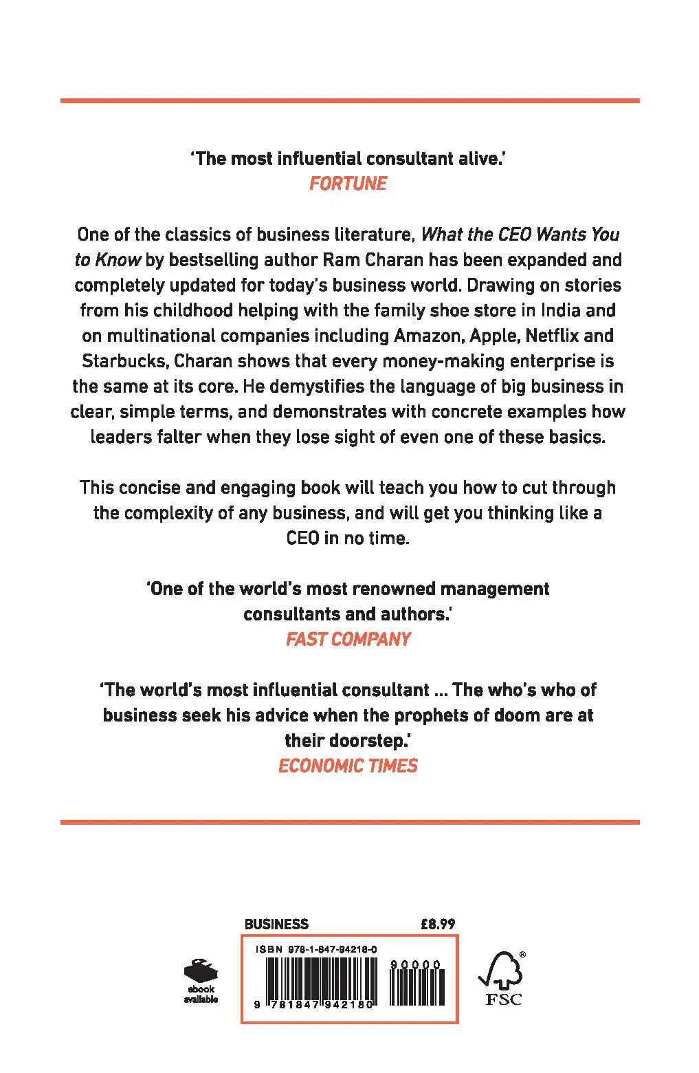 Rückseite: 9781847942180 | What the CEO Wants You to Know | How Your Company Really Works | Buch