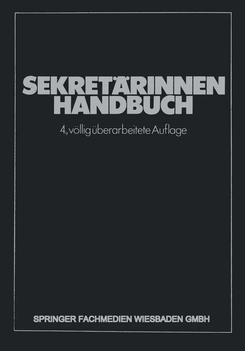 Cover: 9783663052180 | Sekretärinnen Handbuch | Brigitte Diez | Taschenbuch | xxi | Deutsch