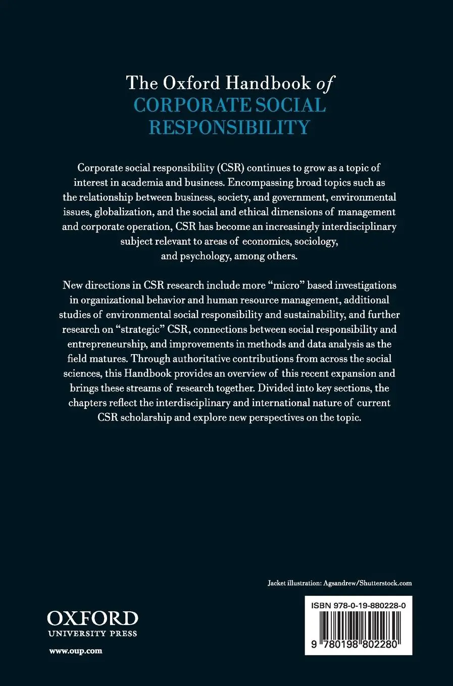 Rückseite: 9780198802280 | Oxford Handbook of Corporate Social Responsibility | Buch | Gebunden