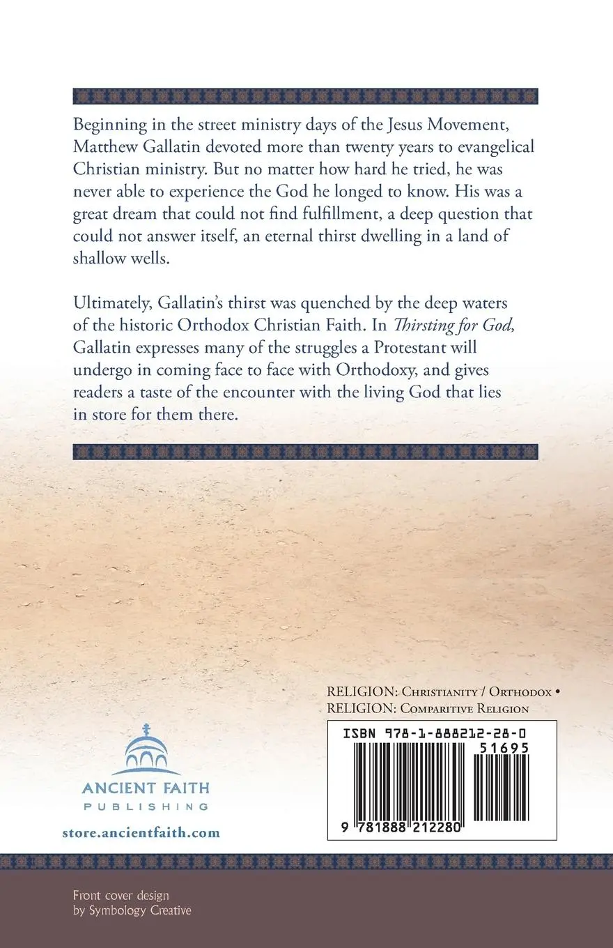 Rückseite: 9781888212280 | Thirsting for God | In a Land of Shallow Wells | Matthew Gallatin