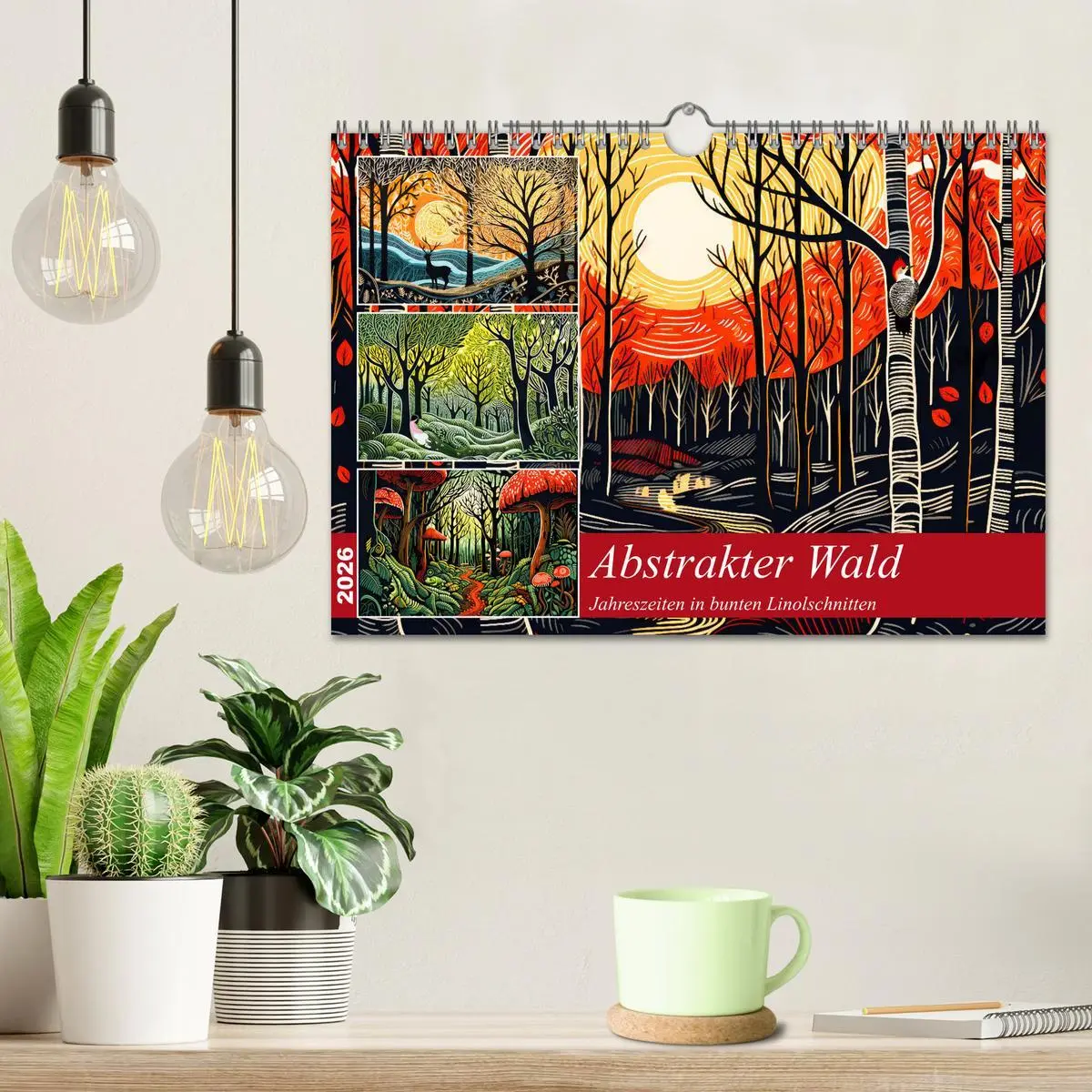 Bild: 9783457362280 | Abstrakter Wald - Jahreszeiten in bunten Linolschnitten...