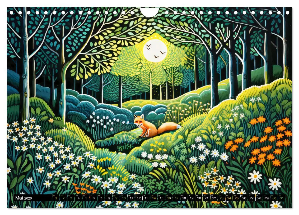 Bild: 9783457362280 | Abstrakter Wald - Jahreszeiten in bunten Linolschnitten...