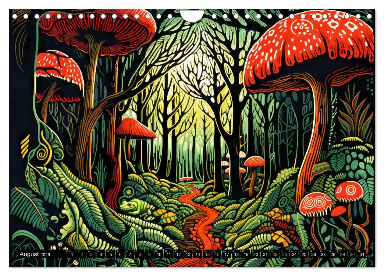 Bild: 9783457362280 | Abstrakter Wald - Jahreszeiten in bunten Linolschnitten...