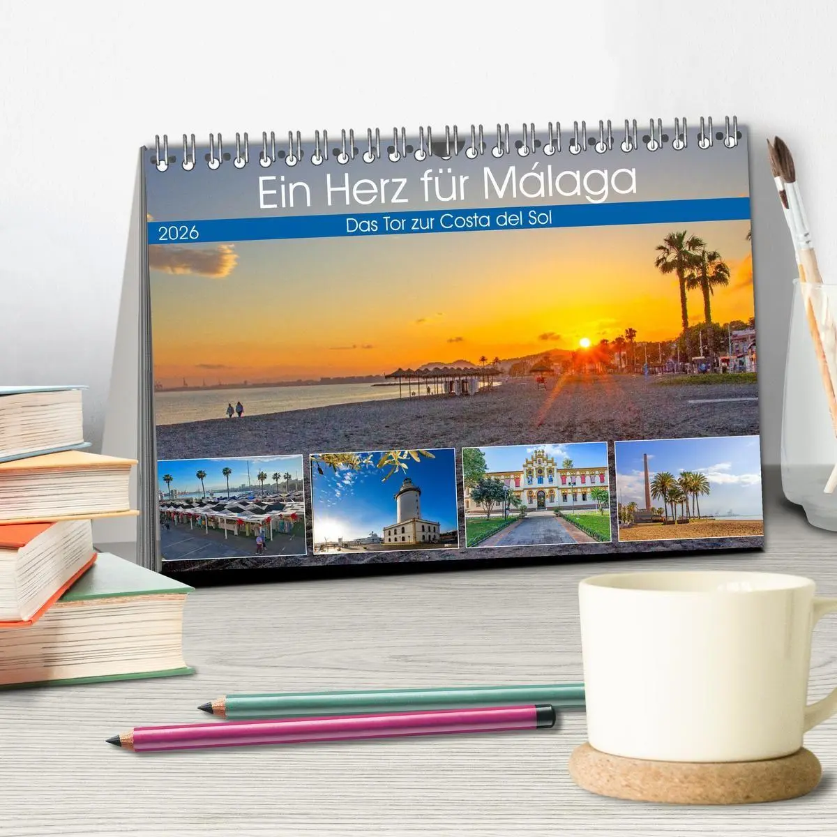 Bild: 9783516692280 | Ein Herz für Málaga (Tischkalender 2026 DIN A5 quer), CALVENDO...