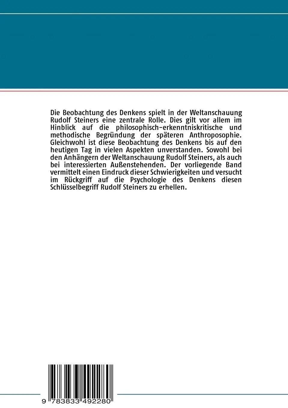 Rückseite: 9783833492280 | Studien zur Anthroposophie Bd. 1 | Michael Muschalle | Taschenbuch