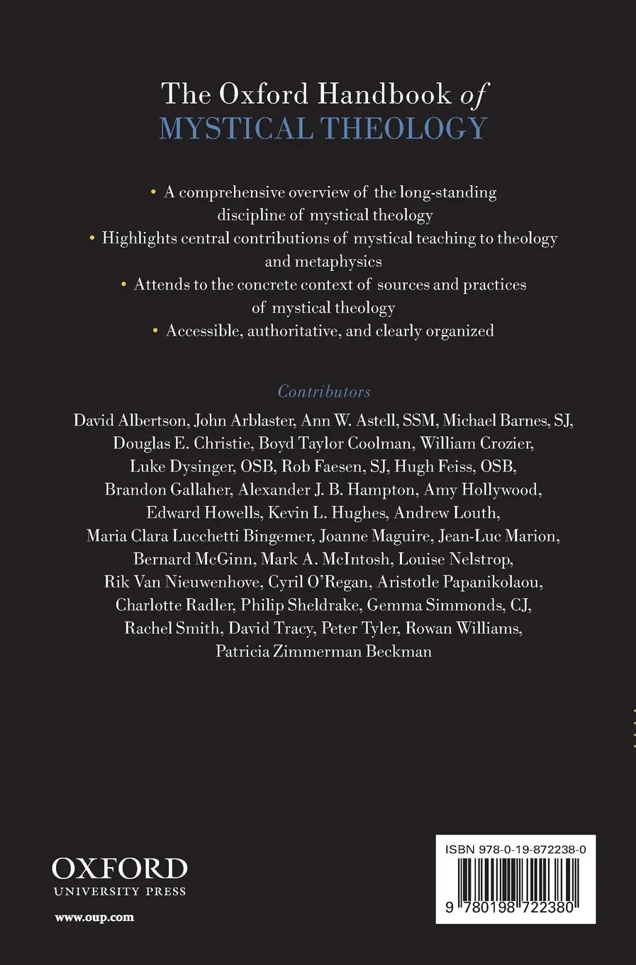 Rückseite: 9780198722380 | Oxford Handbook of Mystical Theology | Edward Howells (u. a.) | Buch