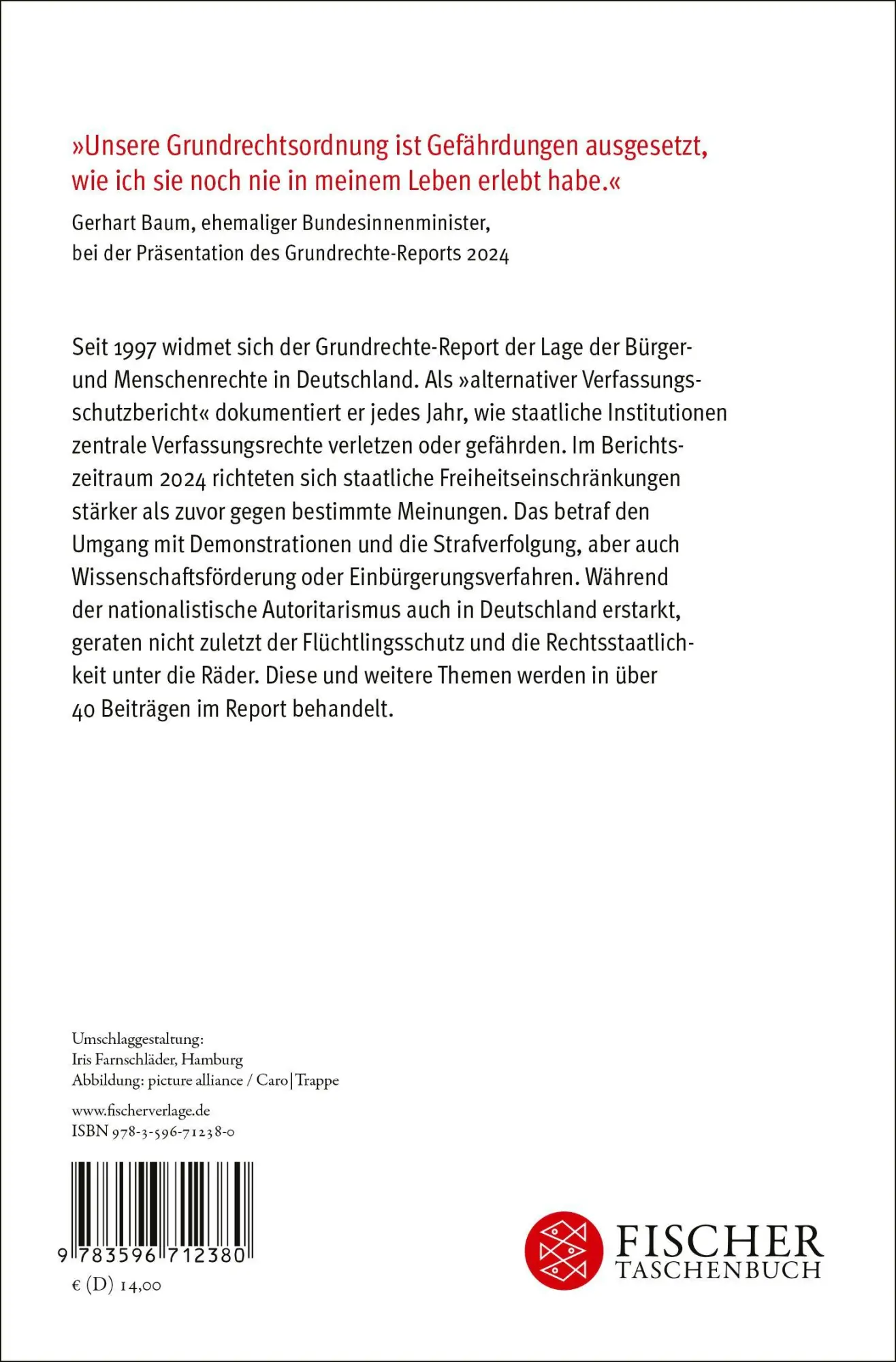 Rückseite: 9783596712380 | Grundrechte-Report 2025 | Peter von Auer (u. a.) | Taschenbuch | 2025