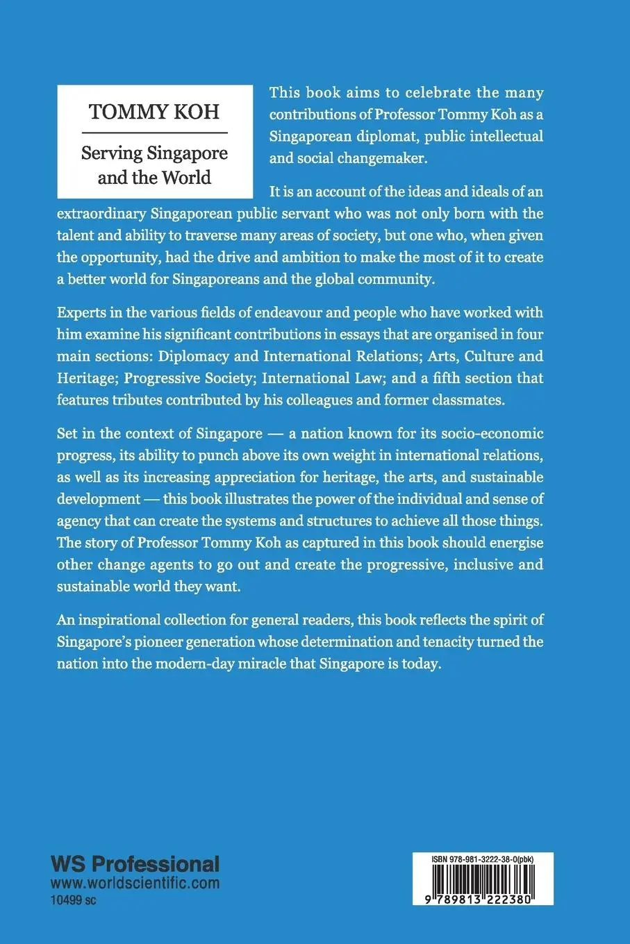 Rückseite: 9789813222380 | TOMMY KOH | SERVING SINGAPORE AND THE WORLD | Yeo Lay Hwee | Buch