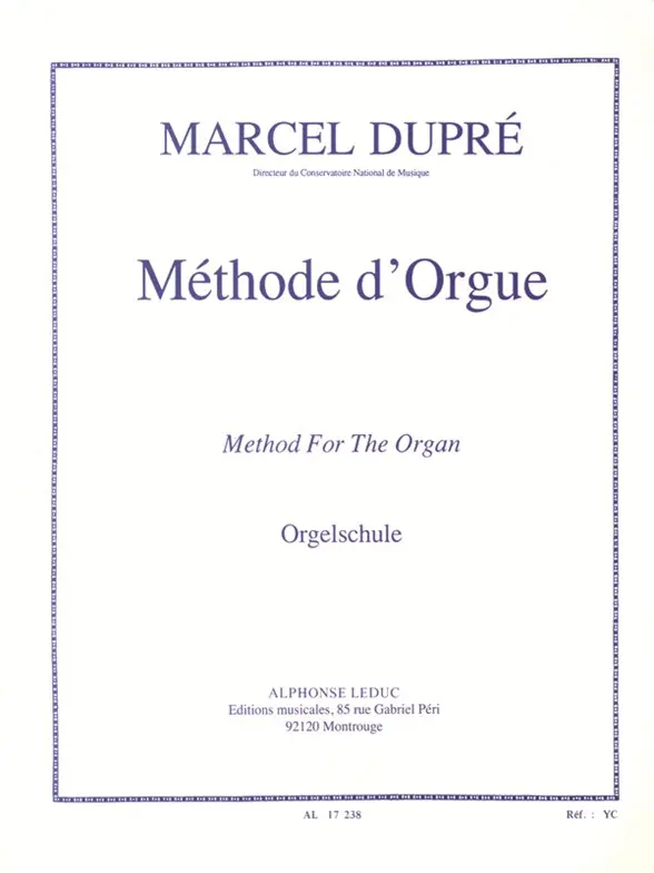 Cover: 9790046172380 | Methode D'Orgue | Marcel Dupré | Buch | Alphonse Leduc