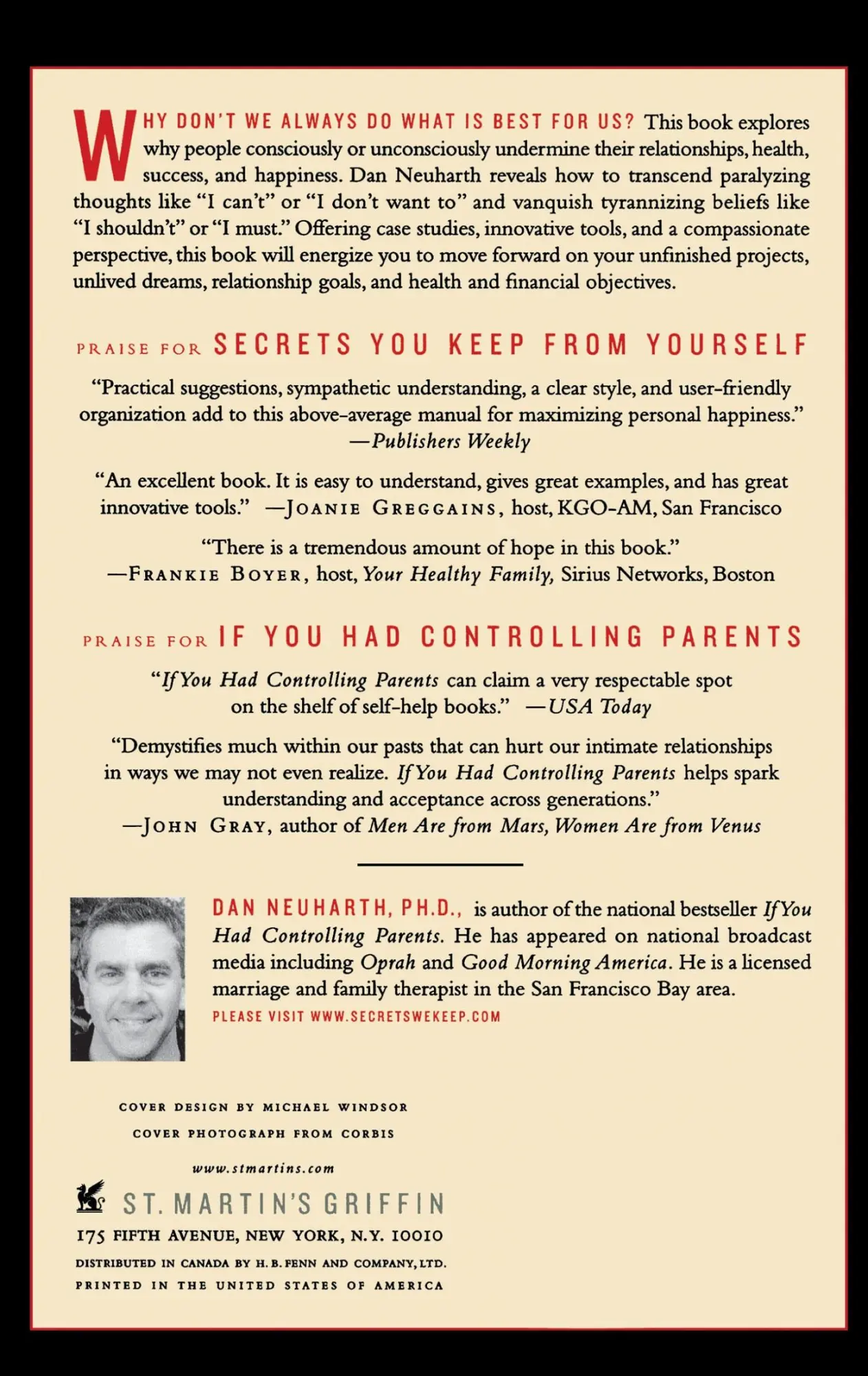 Rückseite: 9780312312480 | Secrets You Keep from Yourself | How to Stop Sabotaging Your Happiness