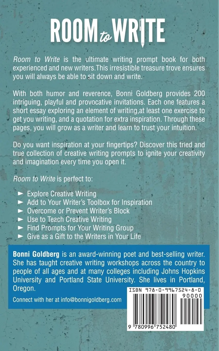 Rückseite: 9780996752480 | Room to Write | Daily Invitations to a Writer's Life | Bonni Goldberg