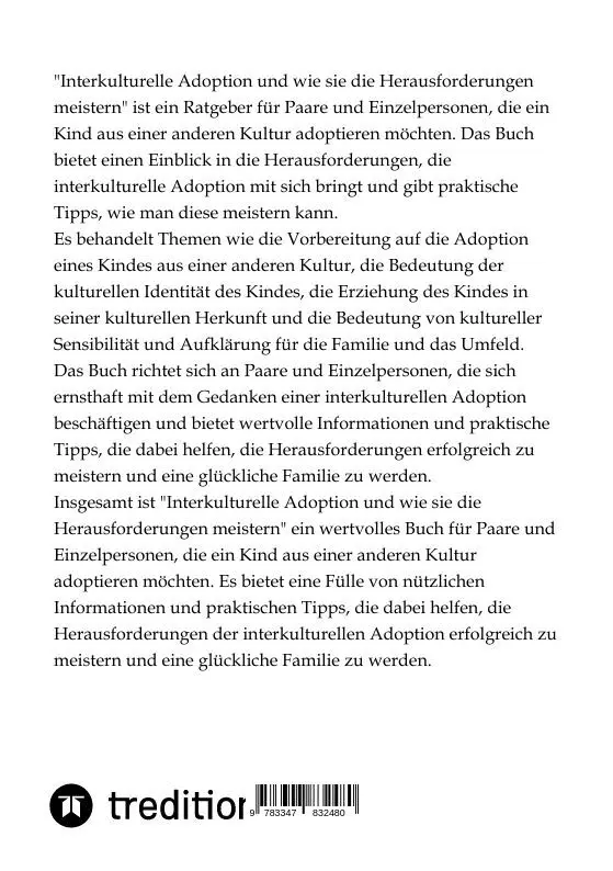 Bild: 9783347832480 | Interkulturelle Adoption und wie sie die Herausforderungen meistern