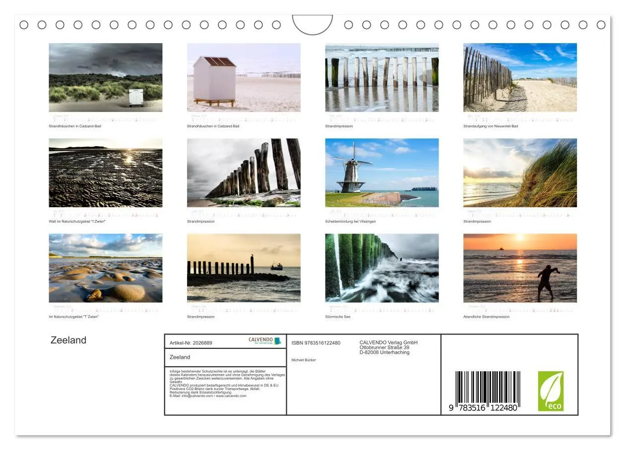 Bild: 9783516122480 | Zeeland (Wandkalender 2026 DIN A4 quer), CALVENDO Monatskalender