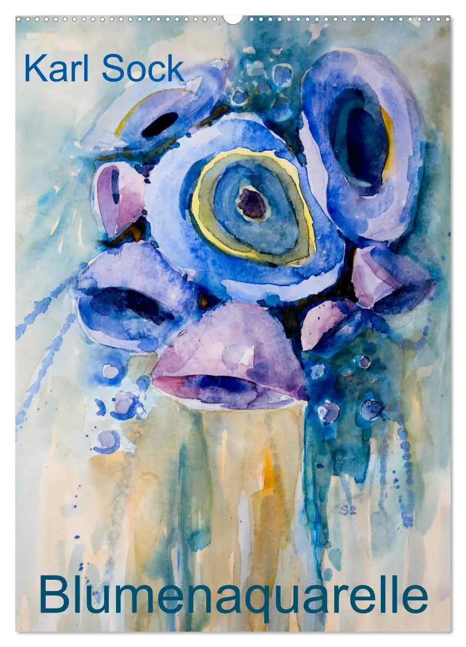 Cover: 9783516432480 | Karl Sock Blumenaquarelle (Wandkalender 2026 DIN A2 hoch), CALVENDO...