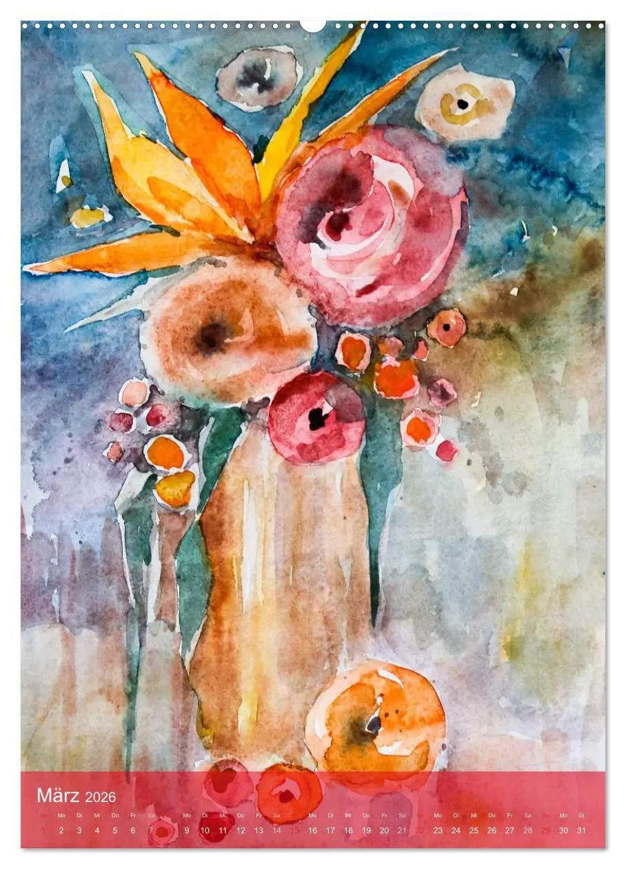 Bild: 9783516432480 | Karl Sock Blumenaquarelle (Wandkalender 2026 DIN A2 hoch), CALVENDO...