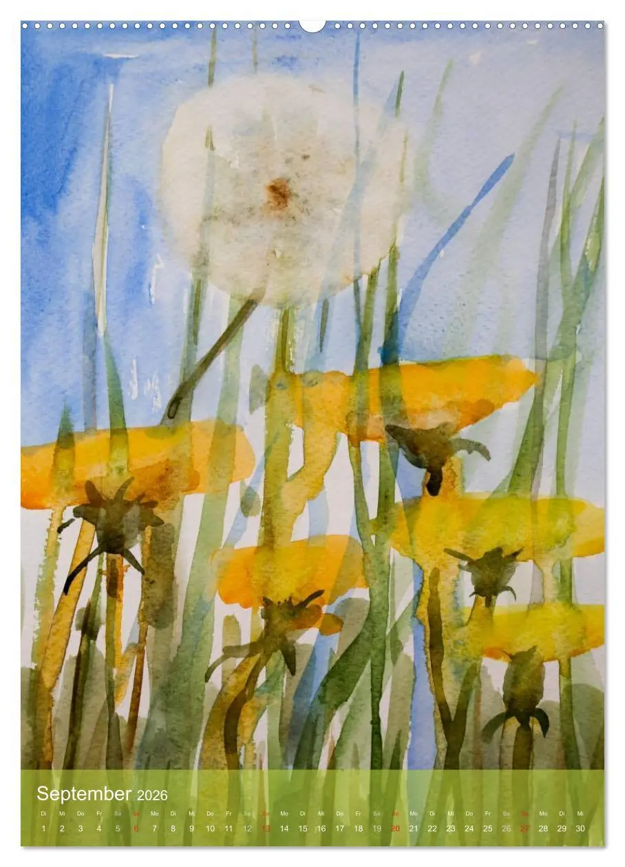 Bild: 9783516432480 | Karl Sock Blumenaquarelle (Wandkalender 2026 DIN A2 hoch), CALVENDO...