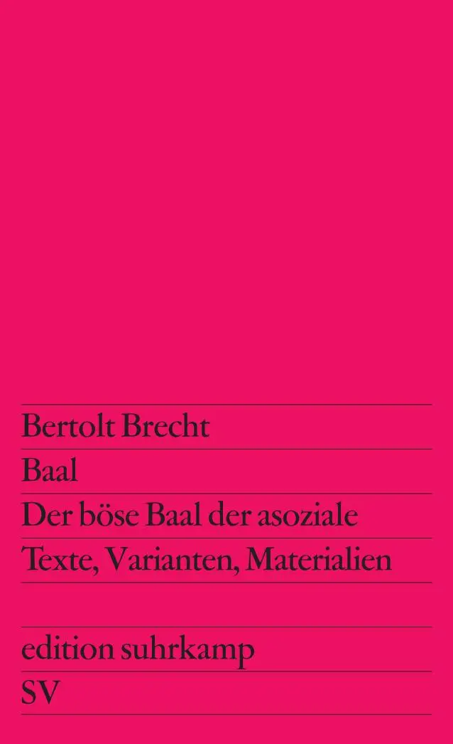 Cover: 9783518102480 | Baal / Der böse Baal der asoziale | Texte, Varianten, Materialien