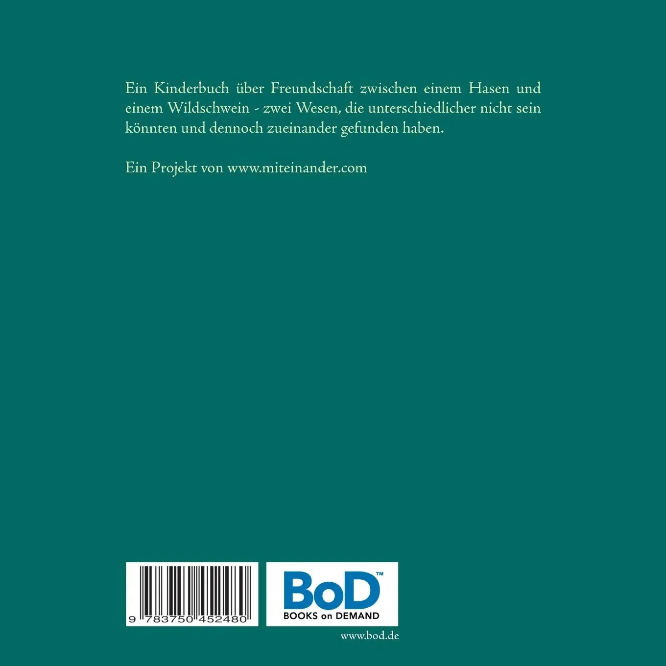 Rückseite: 9783750452480 | Der Hase und das Wildschwein | Ein Kinderbuch über Freundschaft | Buch