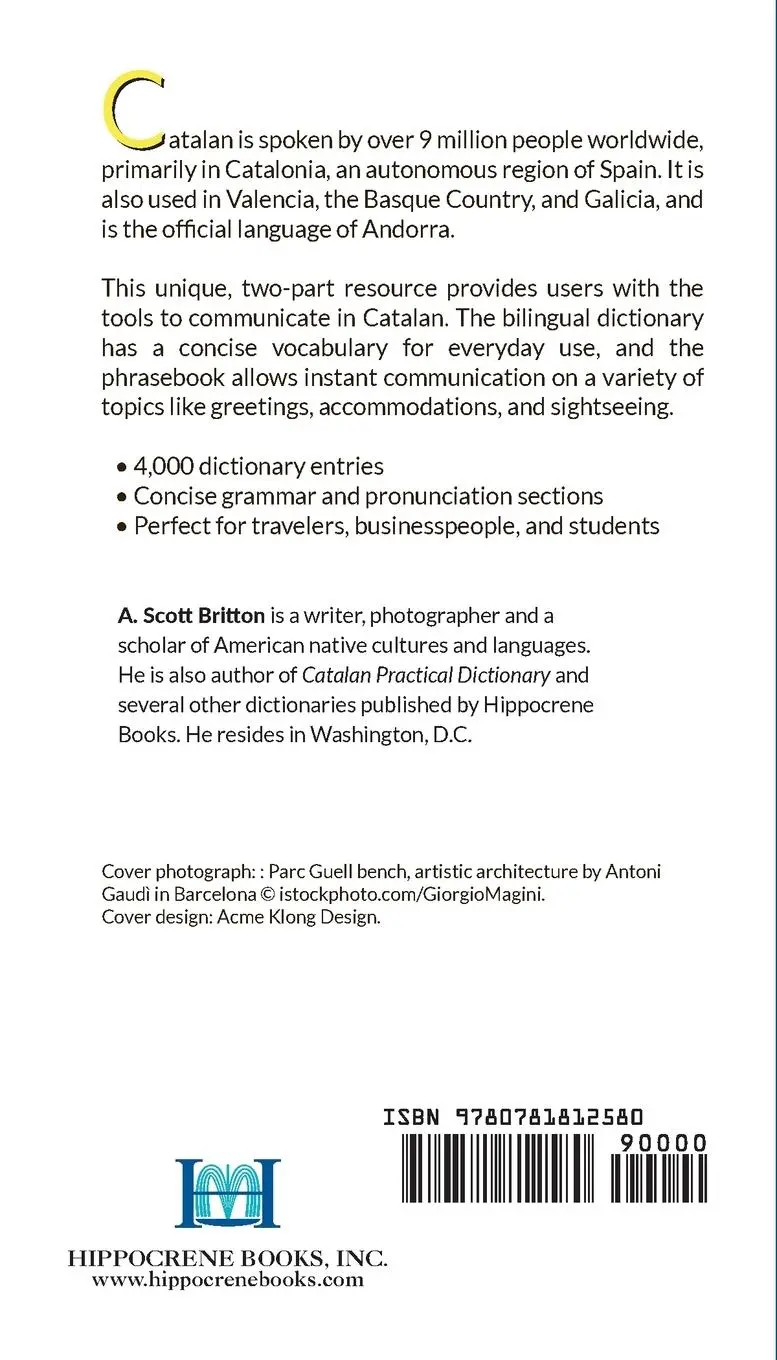 Rückseite: 9780781812580 | Catalan Dictionary &amp; Phrasebook | A. Britton | Taschenbuch | Englisch