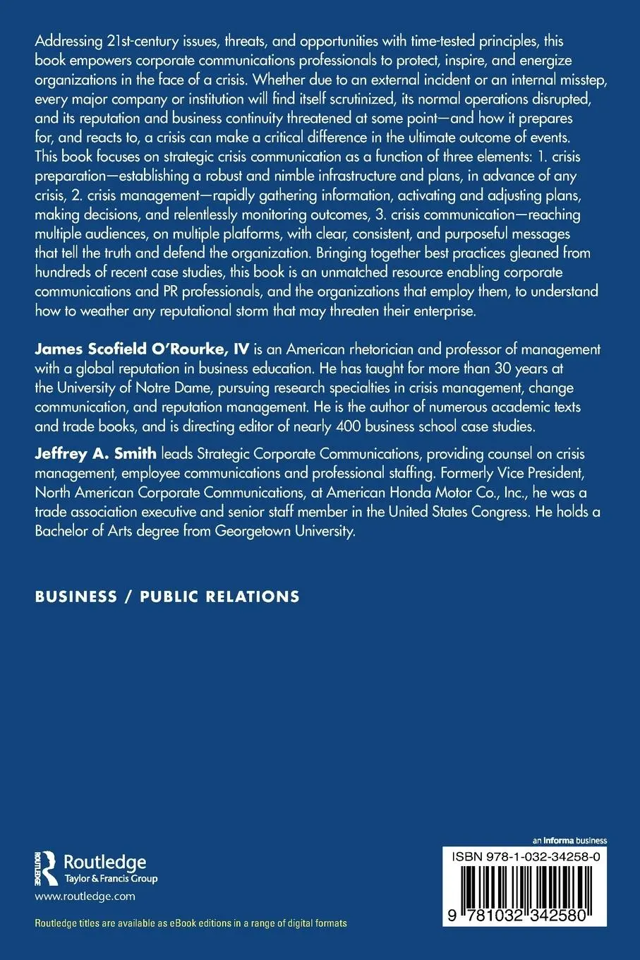 Rückseite: 9781032342580 | Strategic Crisis Communication | James S O'Rourke (u. a.) | Buch