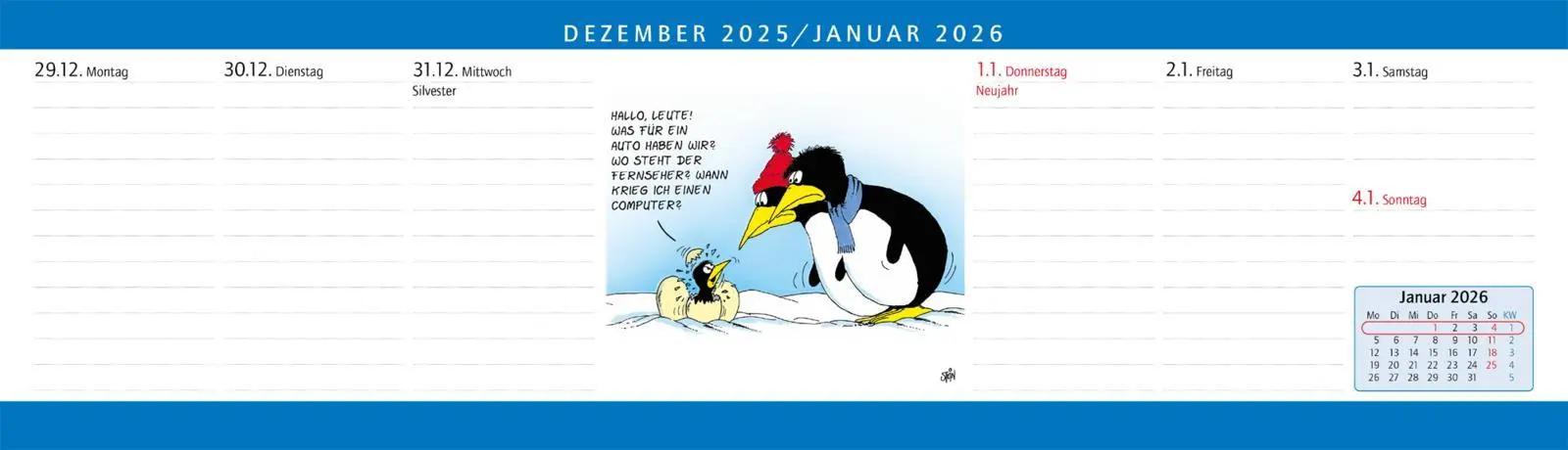 Bild: 9783830322580 | Uli Stein Wochenplaner 2026: Tischkalender | Uli Stein | Kalender