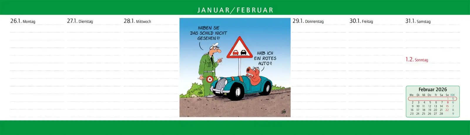 Bild: 9783830322580 | Uli Stein Wochenplaner 2026: Tischkalender | Uli Stein | Kalender