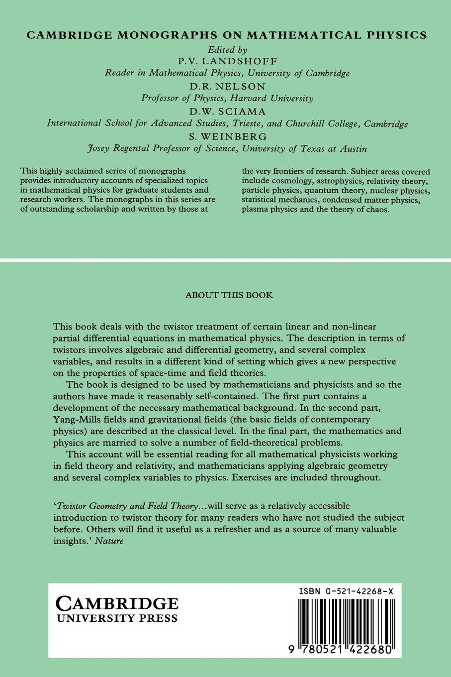 Rückseite: 9780521422680 | Twistor Geometry and Field Theory | R. S. Ward (u. a.) | Taschenbuch