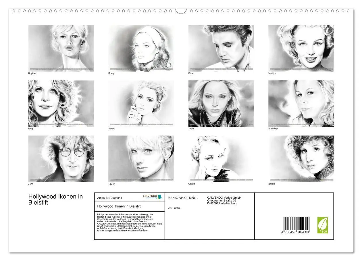 Bild: 9783457942680 | Hollywood Ikonen in Bleistift (hochwertiger Premium Wandkalender...