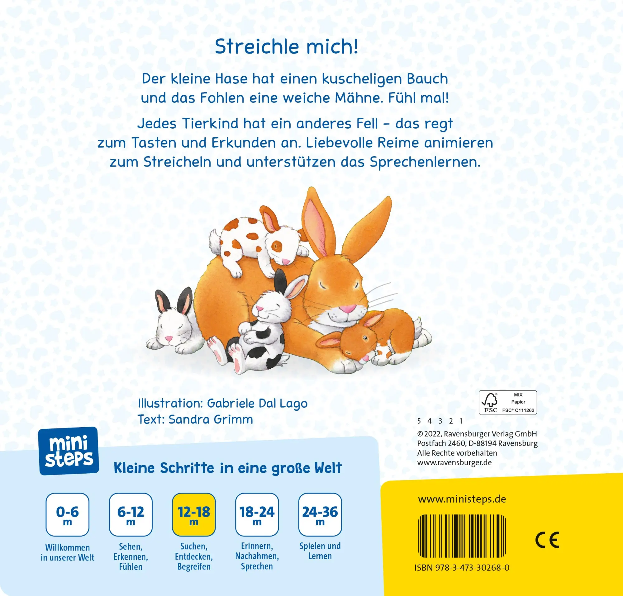 Rückseite: 9783473302680 | ministeps: Fühl mal! Meine Lieblingstiere | Ab 12 Monaten | Grimm