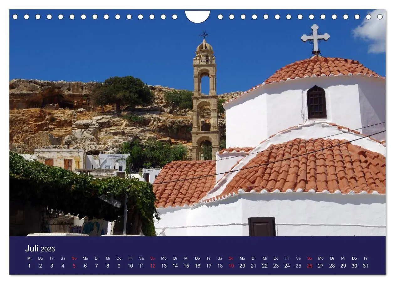 Bild: 9783516102680 | Rhodos mit Lindos und Symi (Wandkalender 2026 DIN A4 quer),...