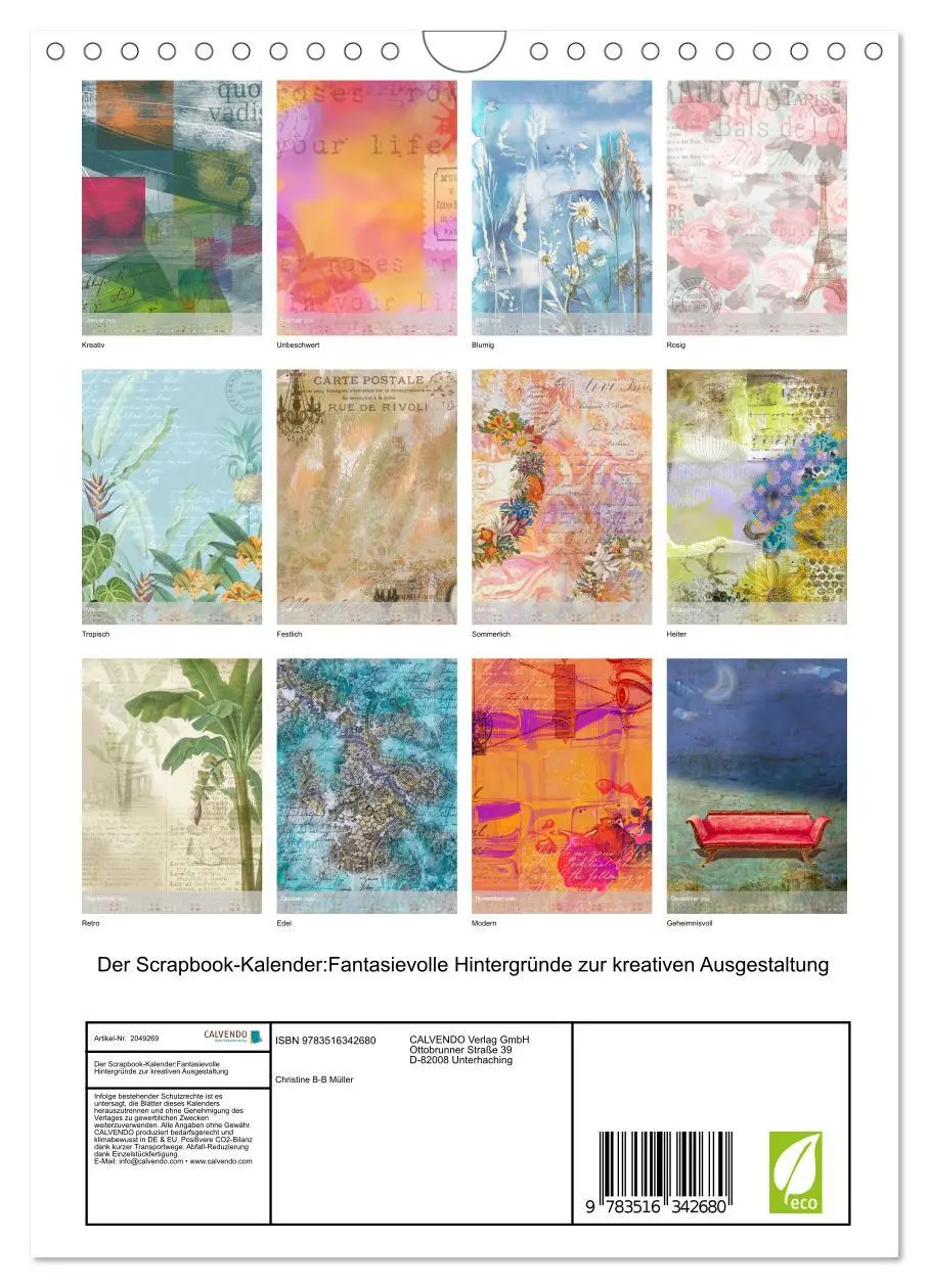 Bild: 9783516342680 | Der Scrapbook-Kalender:Fantasievolle Hintergründe zur kreativen...