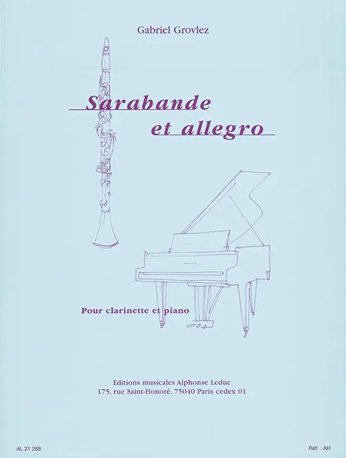 Cover: 9790046212680 | Sarabande et Allegro pour clarinette et piano | Gabriel Grovlez | Buch