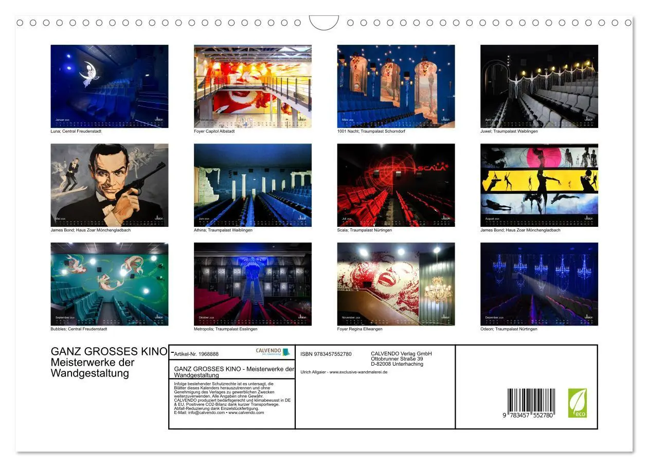Bild: 9783457552780 | GANZ GROSSES KINO - Meisterwerke der Wandgestaltung (Wandkalender...